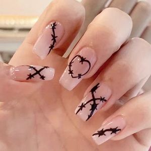 Barbed Wire Press On Nails